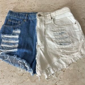 Garage bleached distressed shorts